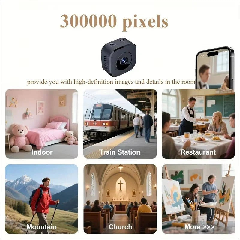 Compact 4K Indoor Surveillance Camera with Night Vision