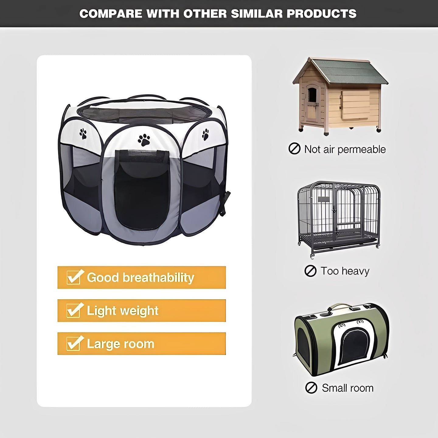 Secure Pop-Up Tent for Small Pets - Indoor & Outdoor Use