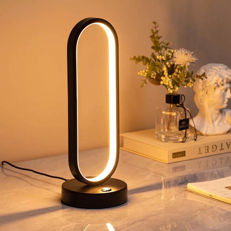 Sleek Iron Oval Table Lamp for Modern Living Spaces