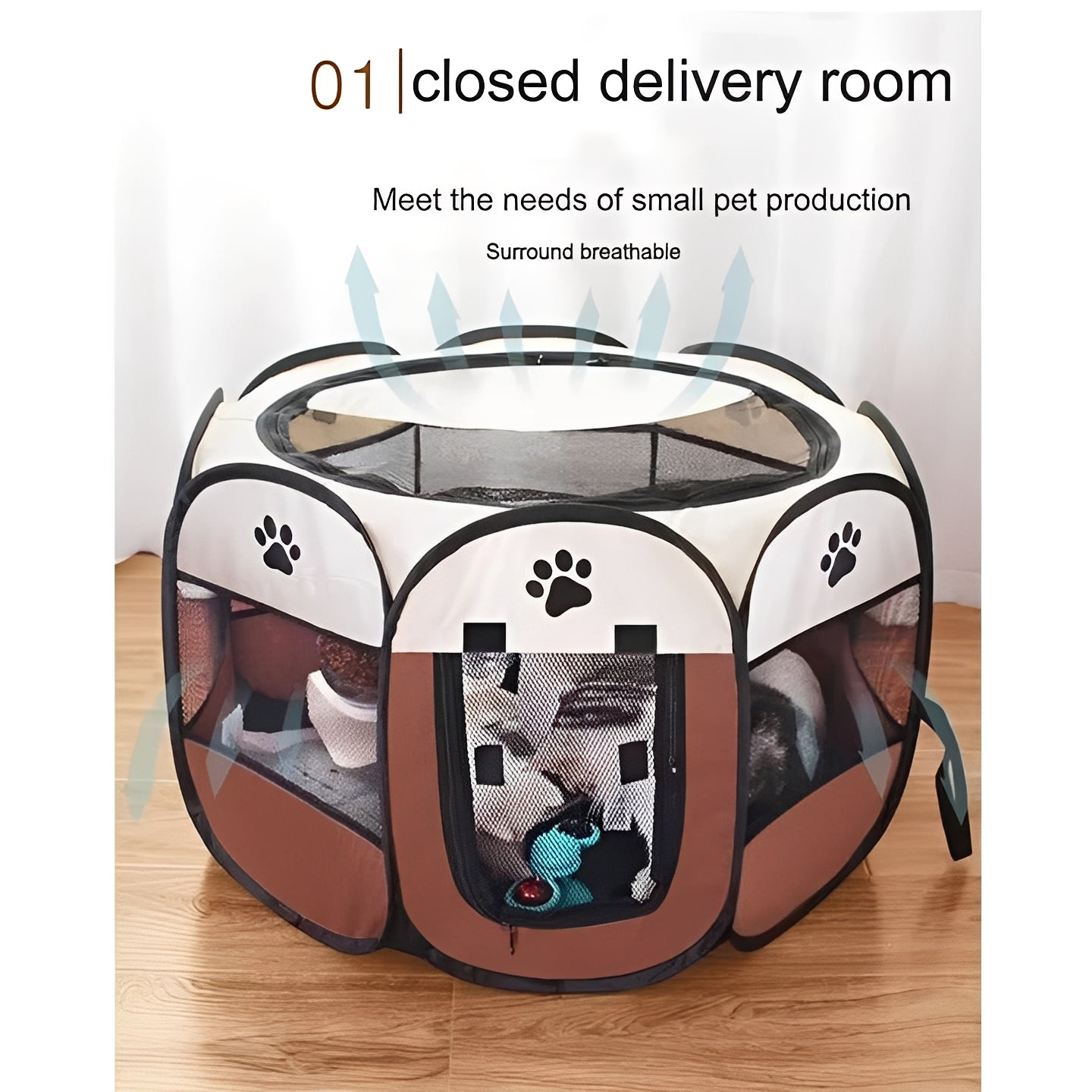 Secure Pop-Up Tent for Small Pets - Indoor & Outdoor Use