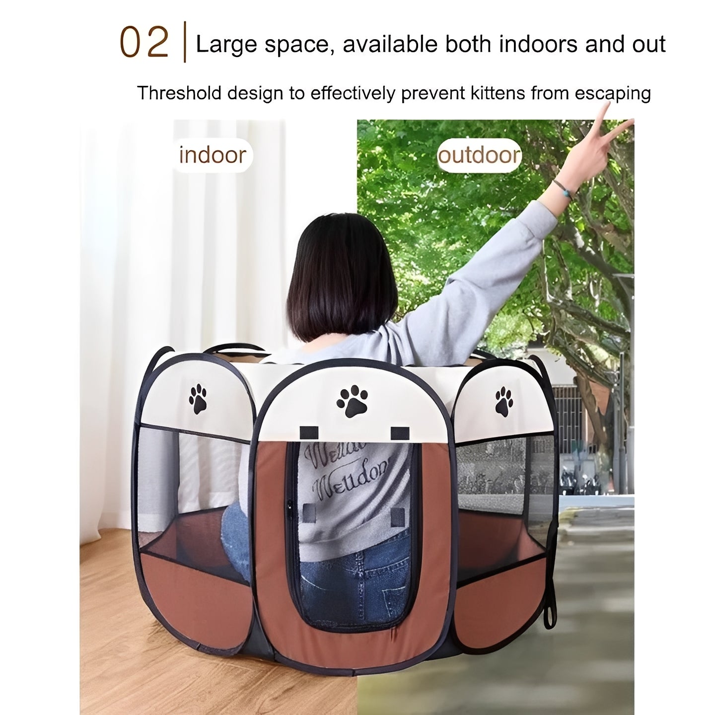 Secure Pop-Up Tent for Small Pets - Indoor & Outdoor Use