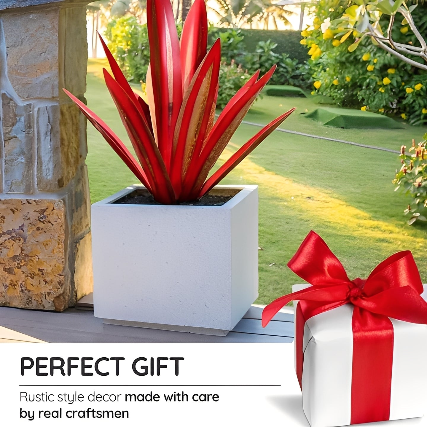Elegant Metal Agave-Inspired Garden Sculpture for Home & Patio