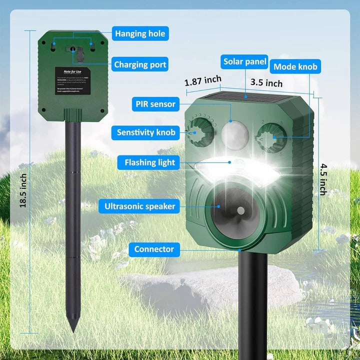 Smart Solar Animal Defense System with Adjustable Frequencies