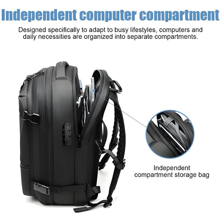 Smart Compression Backpack for Streamlined Travel