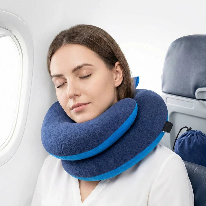 Ergonomic Travel Neck Cushion with Dual Fabric Cover