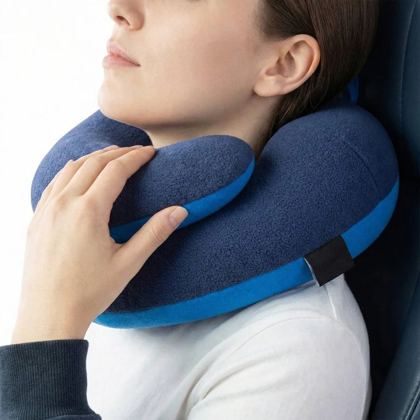 Ergonomic Travel Neck Cushion with Dual Fabric Cover