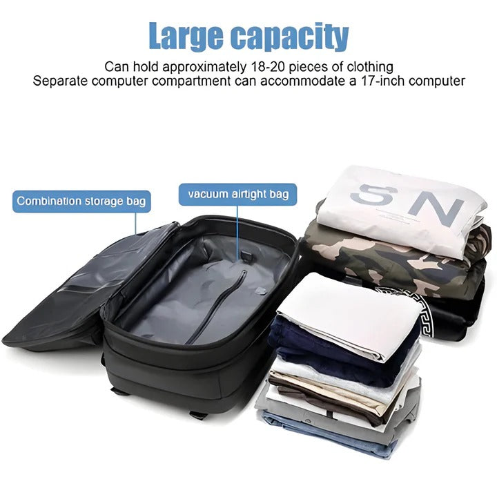 Smart Compression Backpack for Streamlined Travel