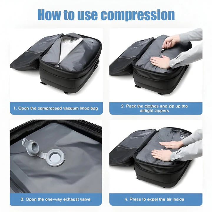 Smart Compression Backpack for Streamlined Travel