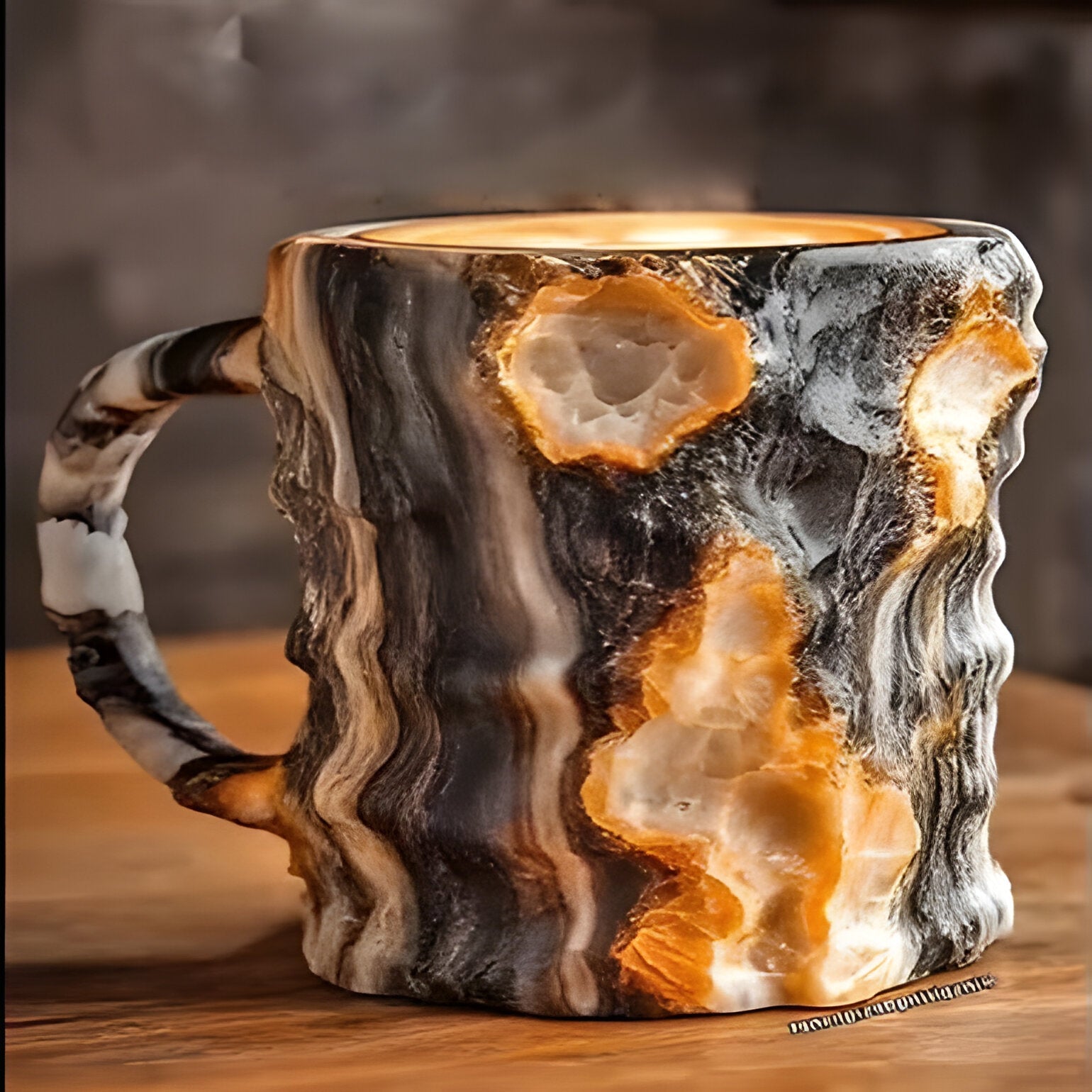 Coffee Mugs Made from Mineral Crystals