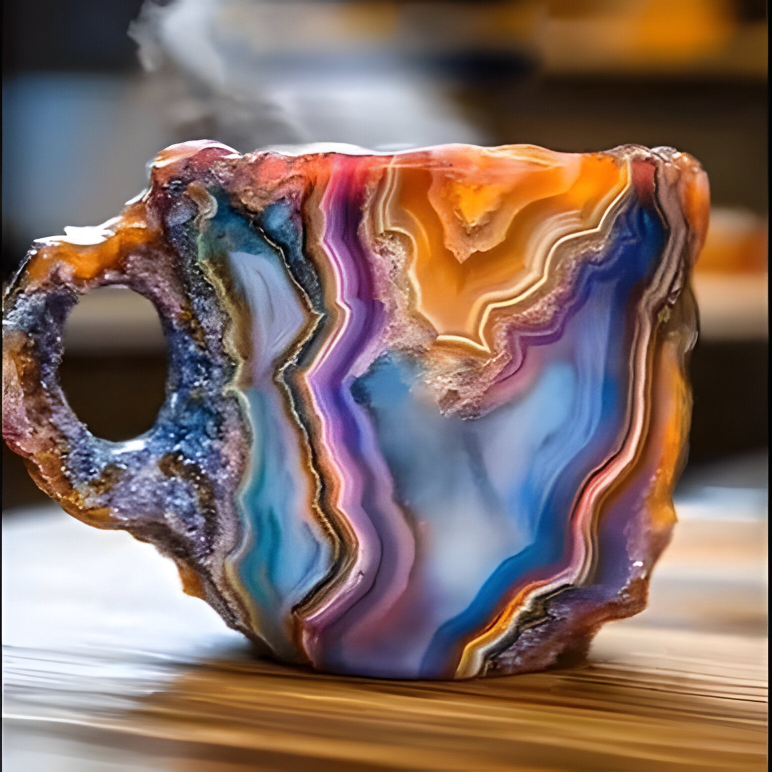 Coffee Mugs Made from Mineral Crystals