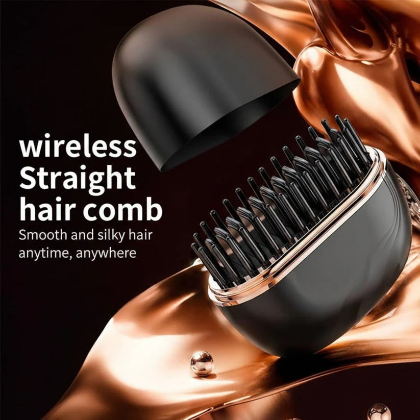 Portable Cordless Hair Straightening Brush – USB Charging