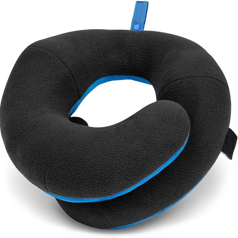 Ergonomic Travel Neck Cushion with Dual Fabric Cover