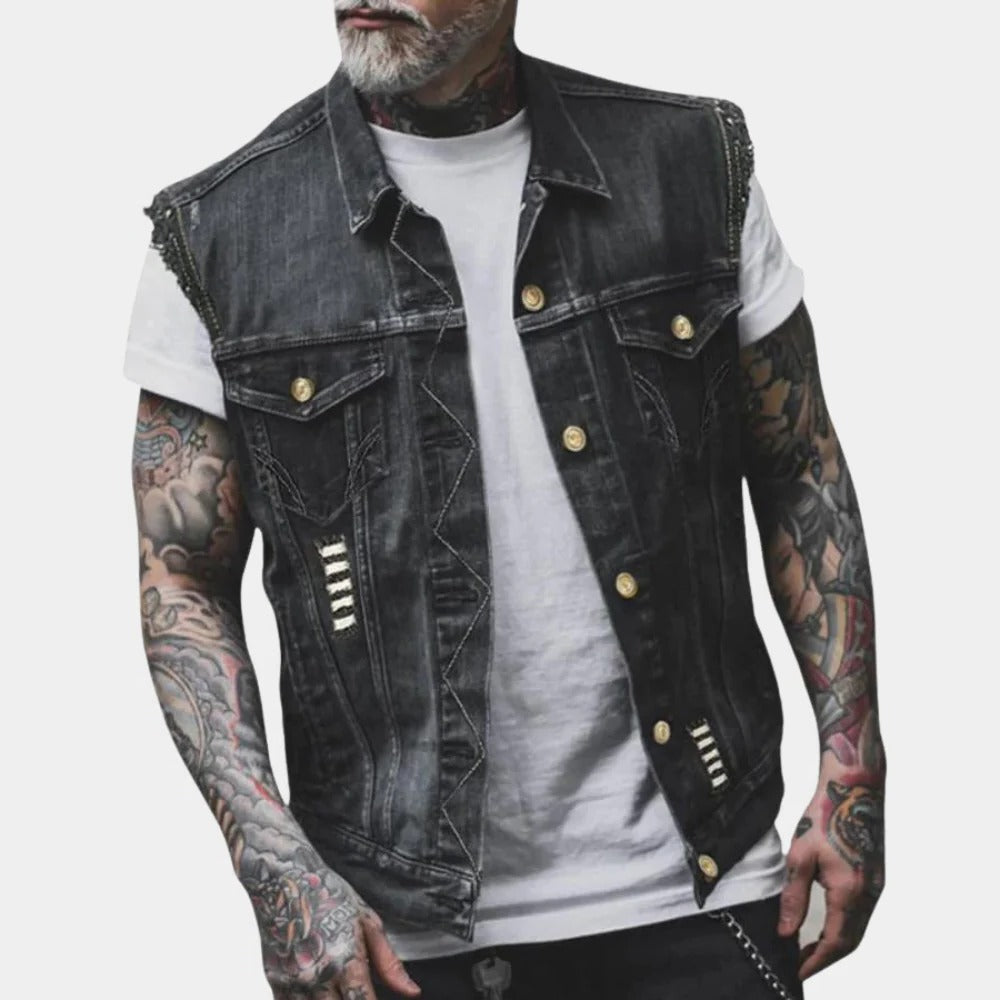 Men's Vintage Denim Waistcoat