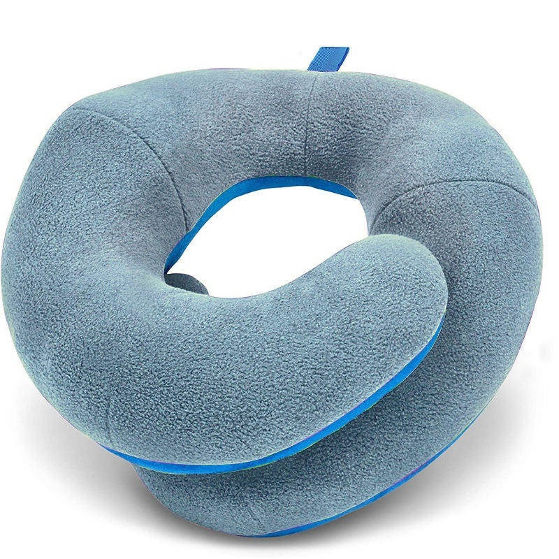 Ergonomic Travel Neck Cushion with Dual Fabric Cover