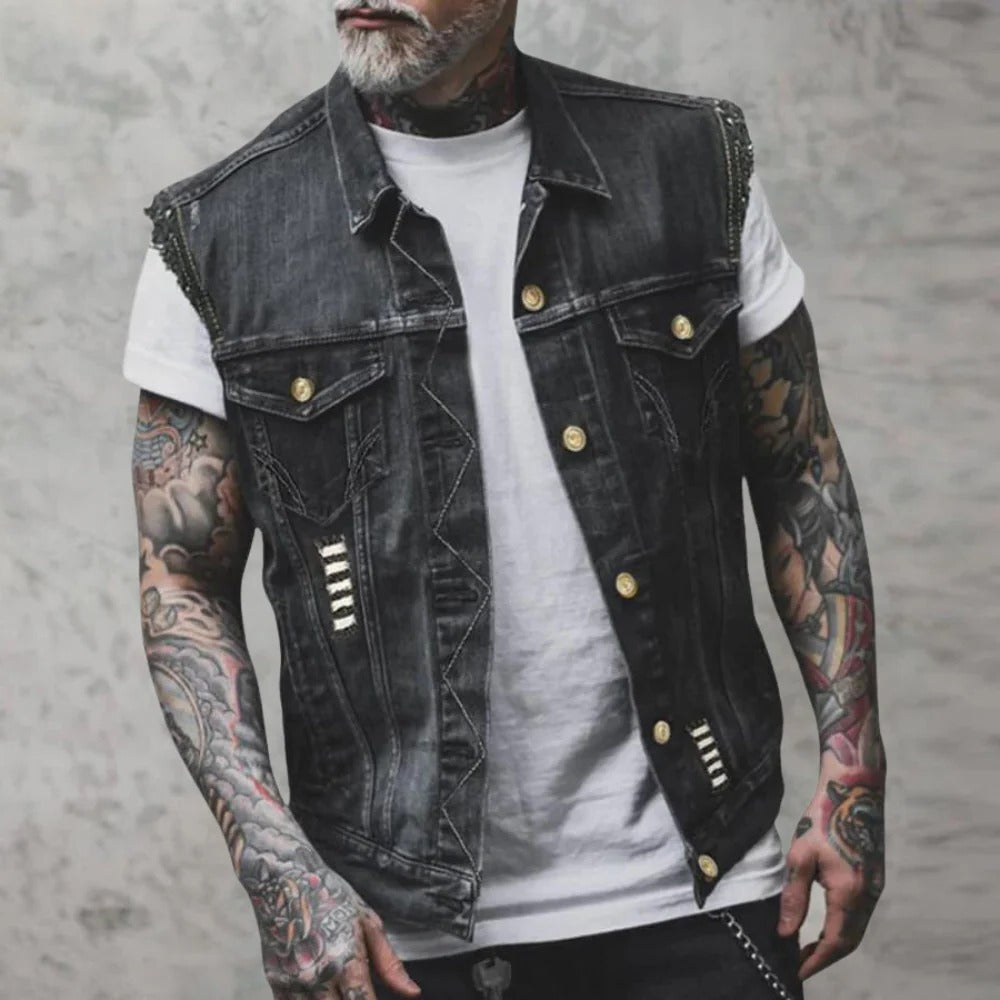 Men's Vintage Denim Waistcoat