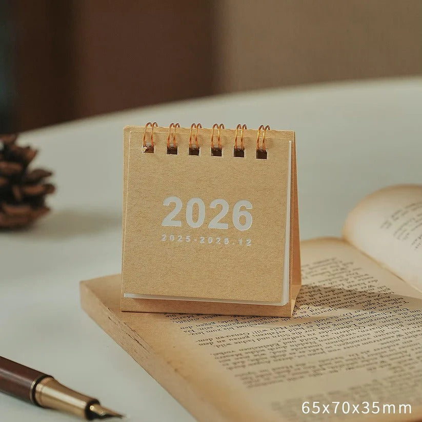 2026 Compact Desk Calendar with Integrated Stand for Easy Access