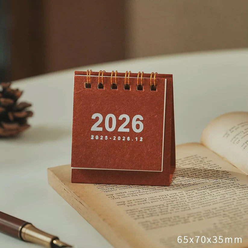 2026 Compact Desk Calendar with Integrated Stand for Easy Access