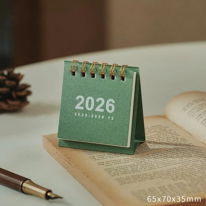 2026 Compact Desk Calendar with Integrated Stand for Easy Access