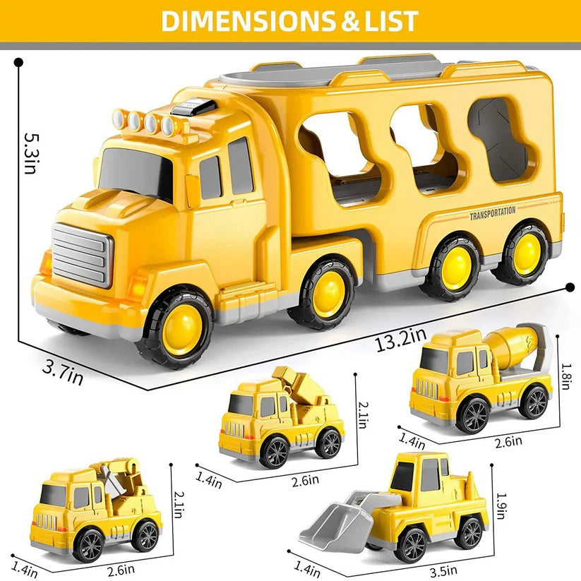 Ultimate Construction Vehicle Play Set with Ramp and Carrier