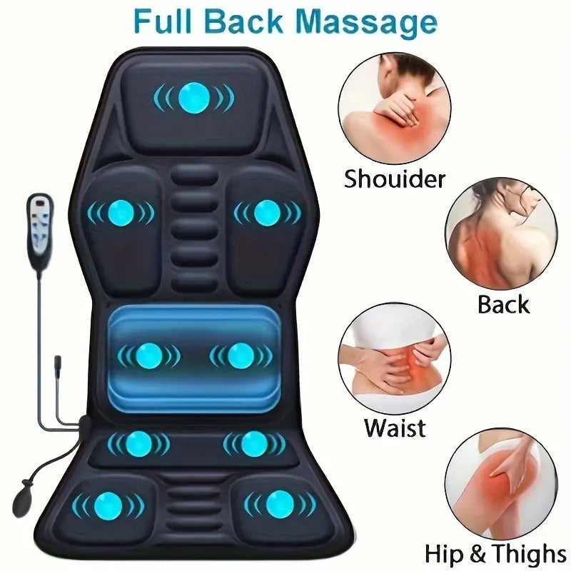 Therapeutic Back Massage Cushion with Heat and Vibration Support