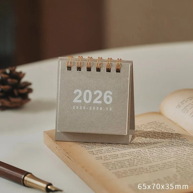 2026 Compact Desk Calendar with Integrated Stand for Easy Access