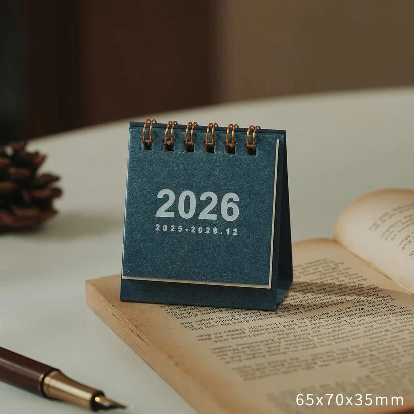 2026 Compact Desk Calendar with Integrated Stand for Easy Access