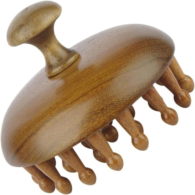 Natural Wood Detangling Comb with Gentle Rounded Tips