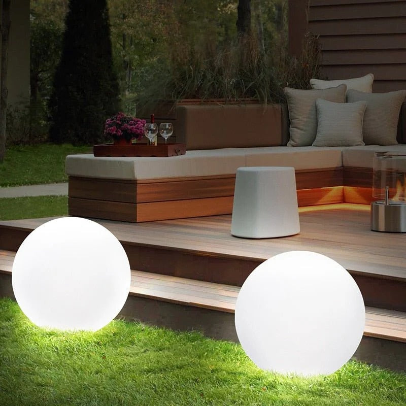 Wireless Weatherproof LED Sphere Light - 16 Color Outdoor Globe Lamp