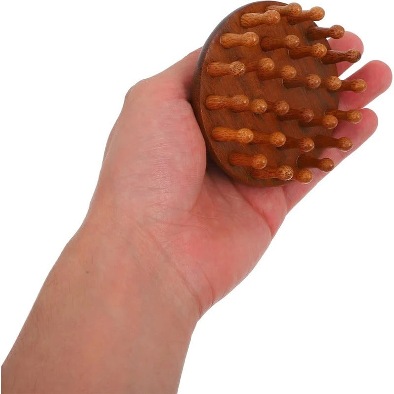 Natural Wood Detangling Comb with Gentle Rounded Tips