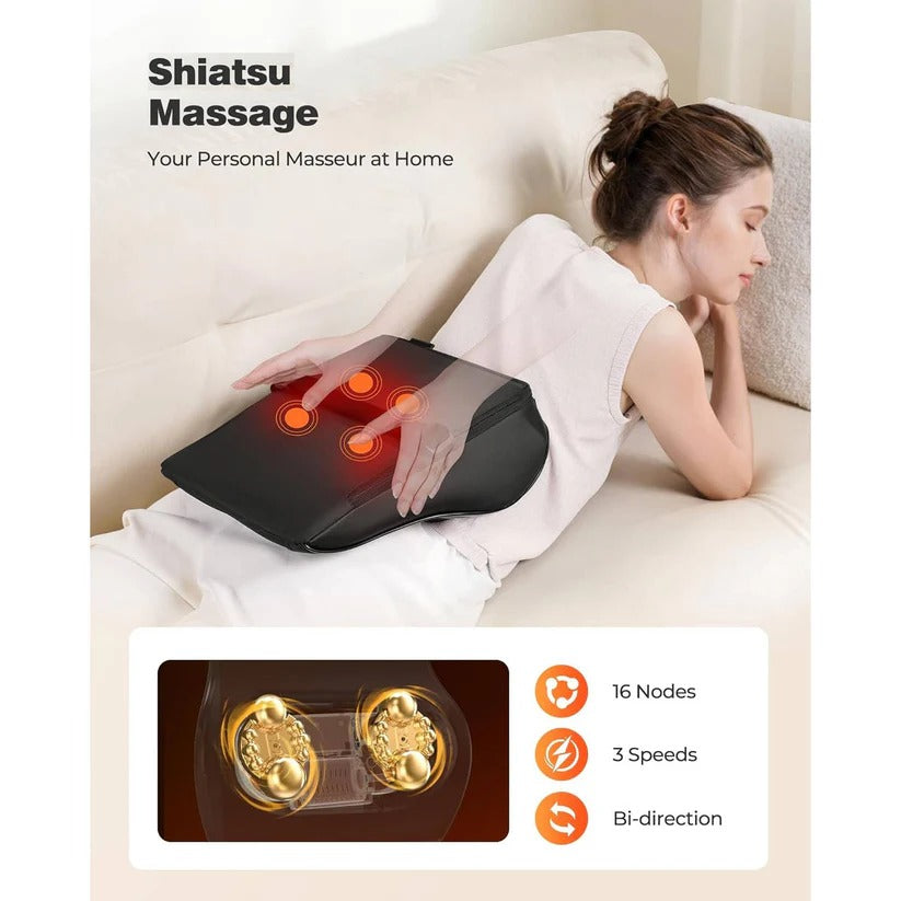 Soothing Heat and Massage Pillow for Neck and Back Relief