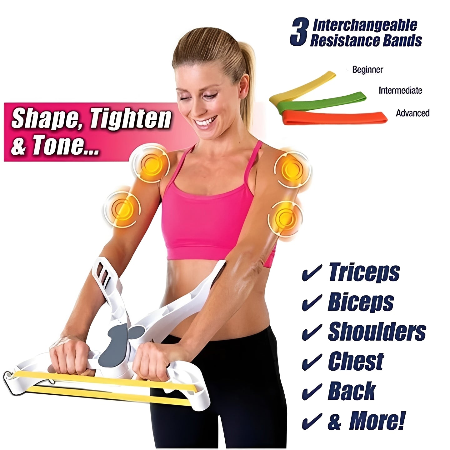 Home Arm and Shoulder Fitness Trainer with Adjustable Resistance