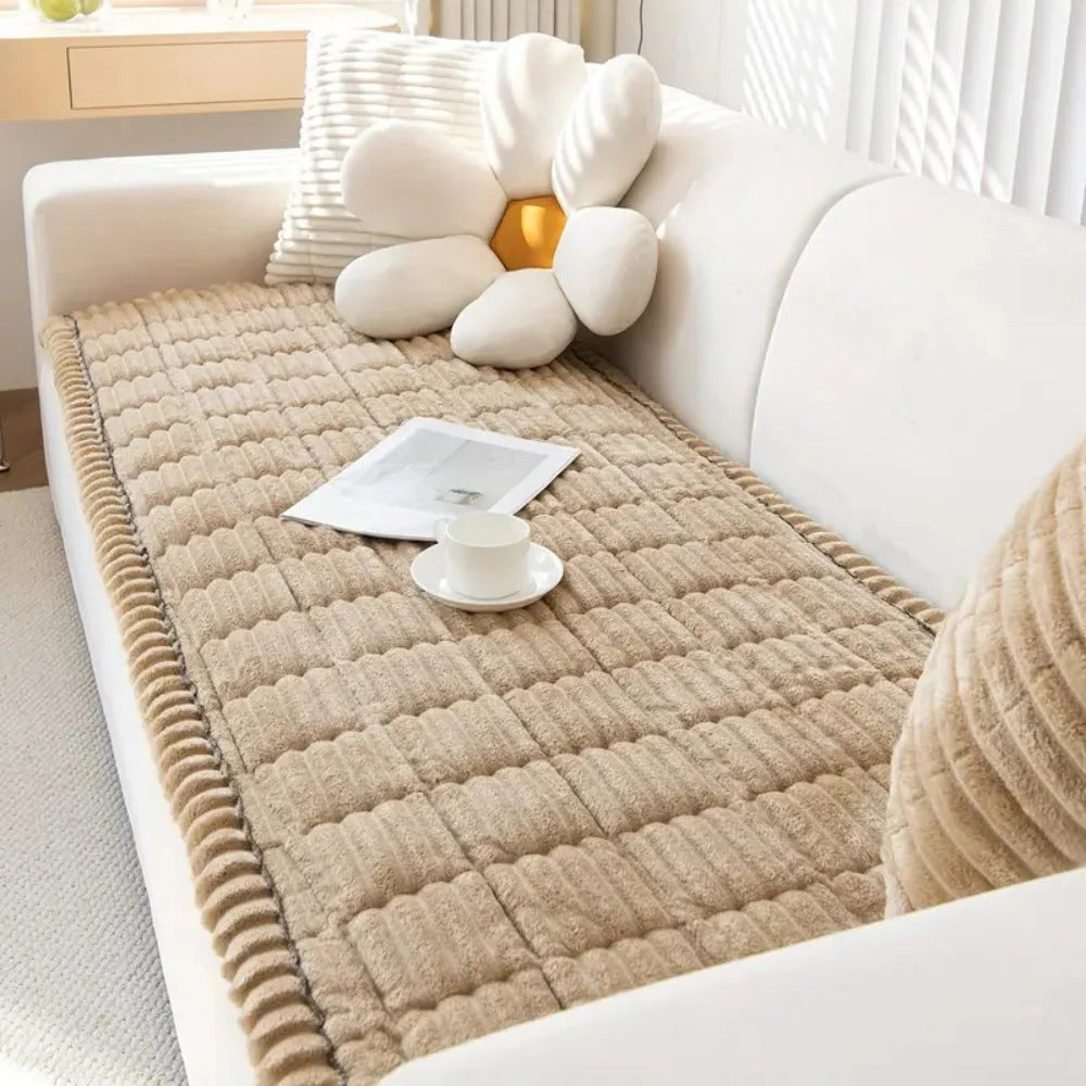 Soft Touch Sofa Protector with Elegant Pleated Edges