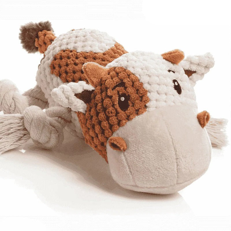 Tough Plush Canine Companion with Squeak and Crinkle Delight