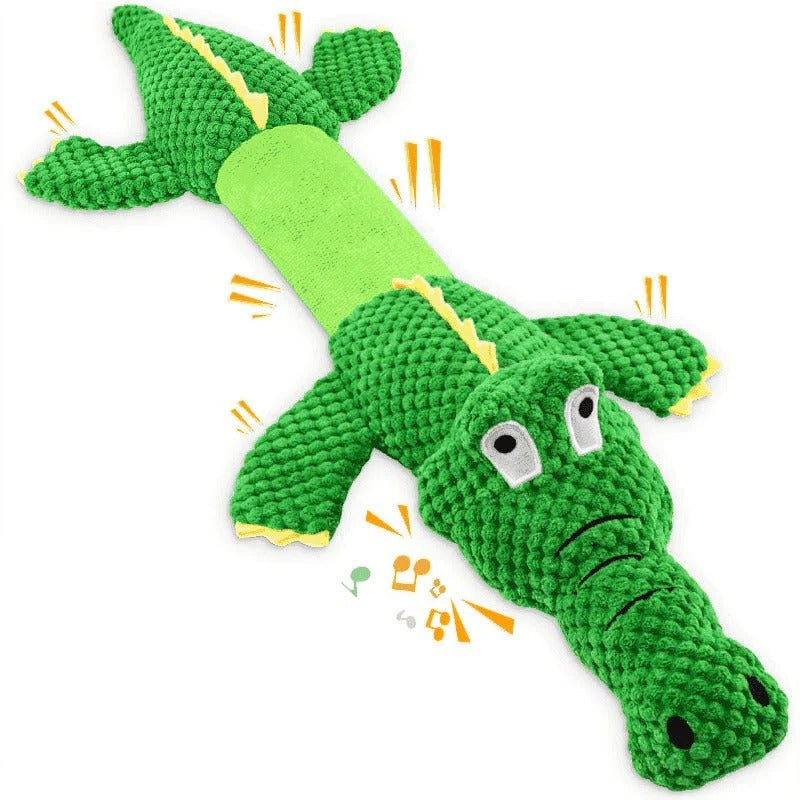 Tough Plush Canine Companion with Squeak and Crinkle Delight