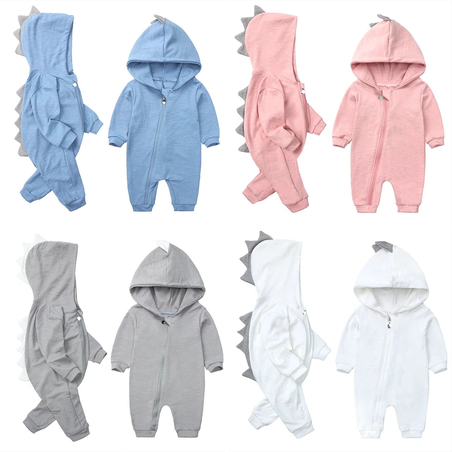 Adorable Dino-Themed Baby Hooded Jumpsuit