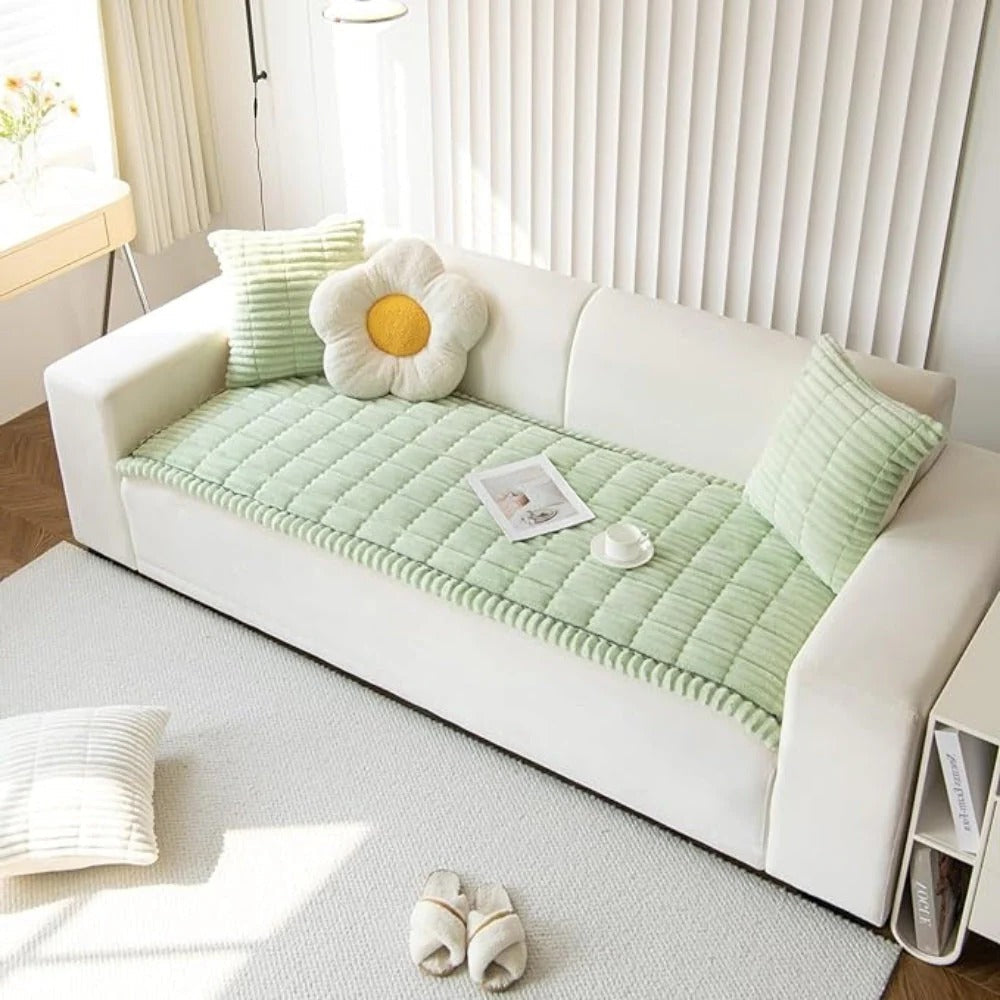 Soft Touch Sofa Protector with Elegant Pleated Edges