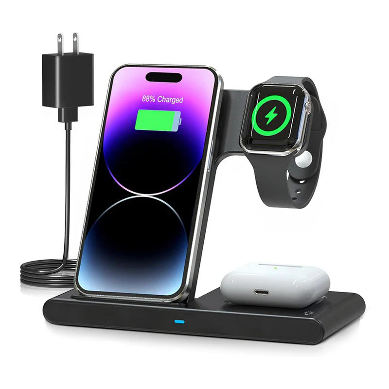 All-in-One Wireless Charger for Phones, Watches & Earbuds