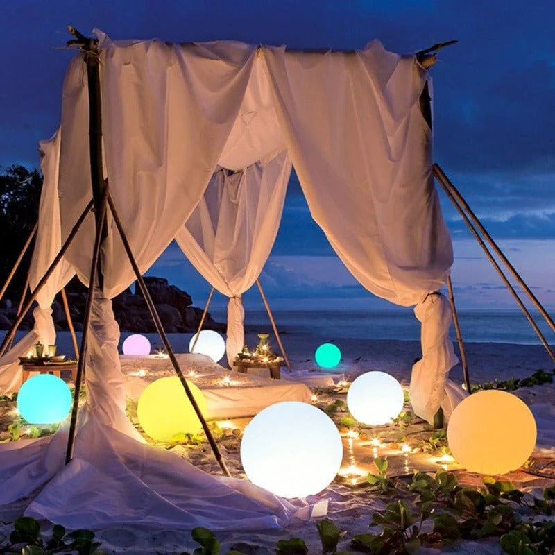 Wireless Weatherproof LED Sphere Light - 16 Color Outdoor Globe Lamp