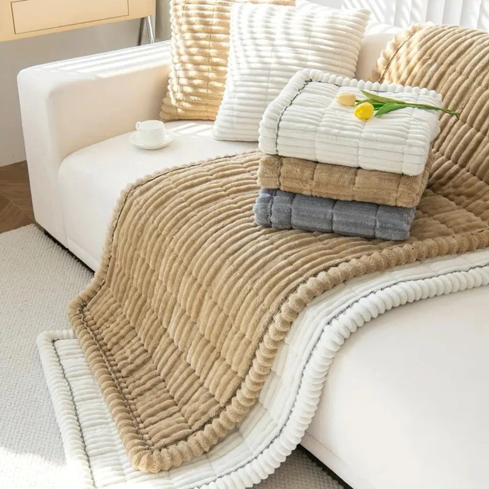 Soft Touch Sofa Protector with Elegant Pleated Edges