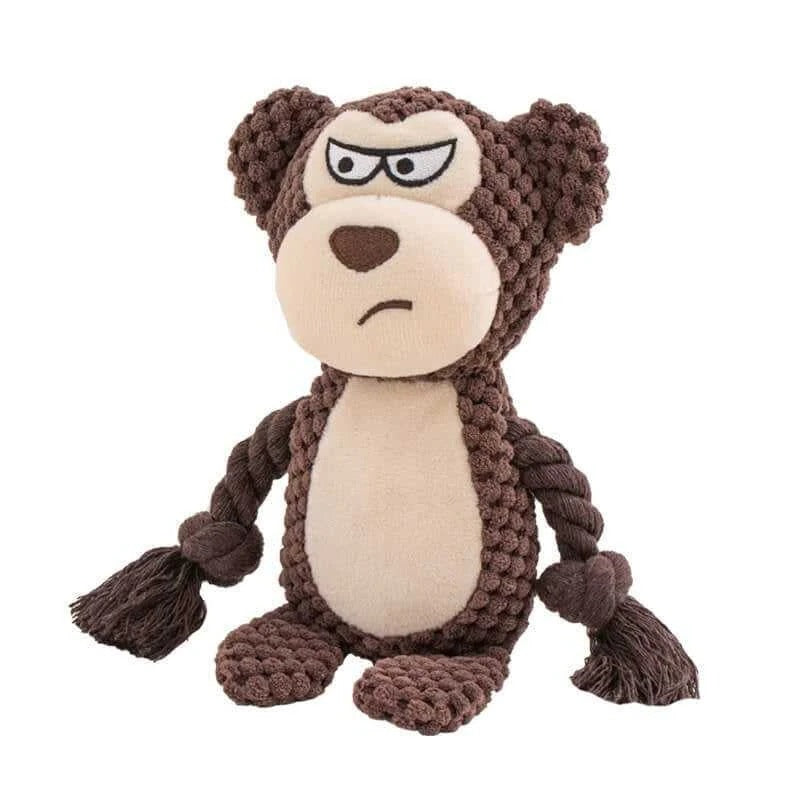 Tough Plush Canine Companion with Squeak and Crinkle Delight