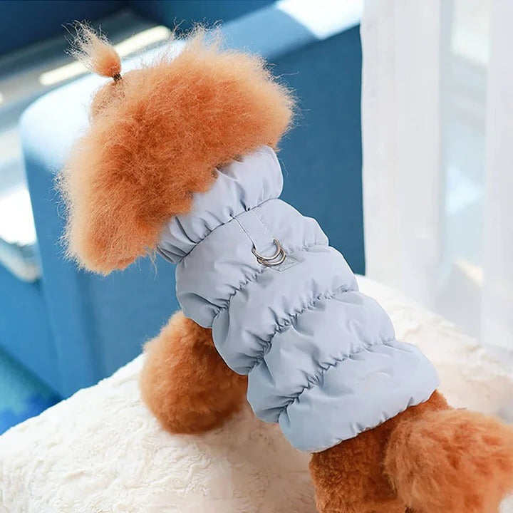 Cozy Winter Vest with Built-In Leash Connector for Pets