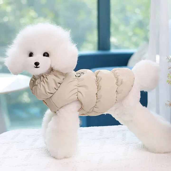 Cozy Winter Vest with Built-In Leash Connector for Pets