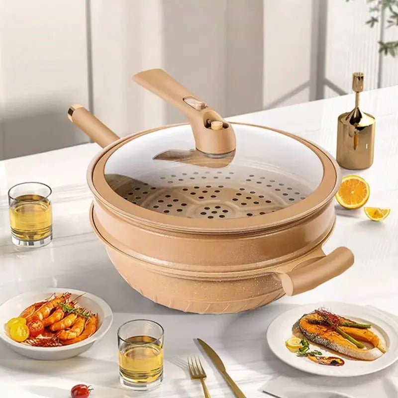 Wok Cooking Pot for Stir-Frying and Sautéing