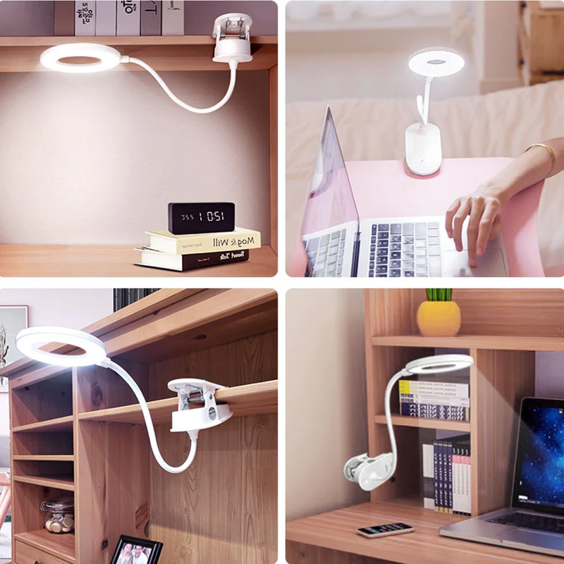 Clip-On Desk Lamp with Wireless Design