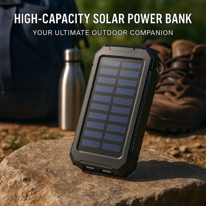 Waterproof Power Bank with 500000mAh Solar Charging Capacity