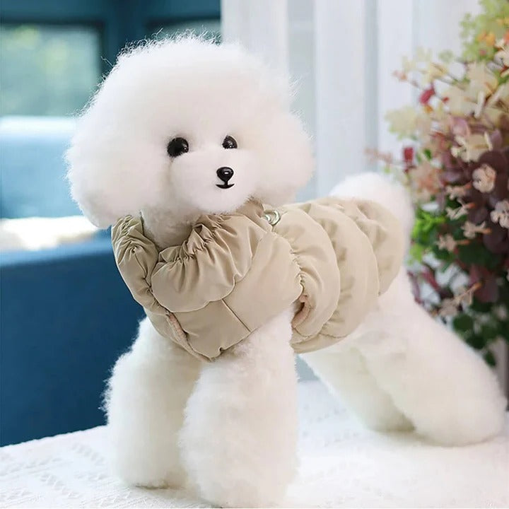 Cozy Winter Vest with Built-In Leash Connector for Pets