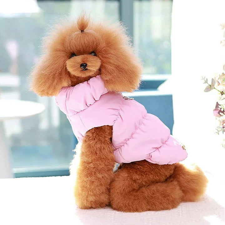 Cozy Winter Vest with Built-In Leash Connector for Pets