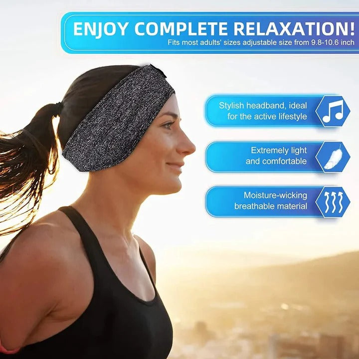 Wireless Comfort Headband with Built-In Speakers for Sleep & Fitness
