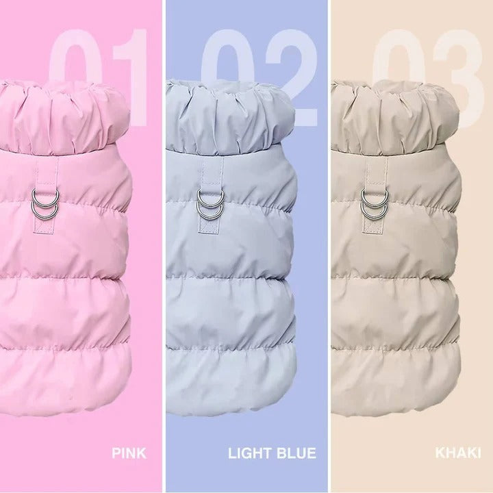 Cozy Winter Vest with Built-In Leash Connector for Pets