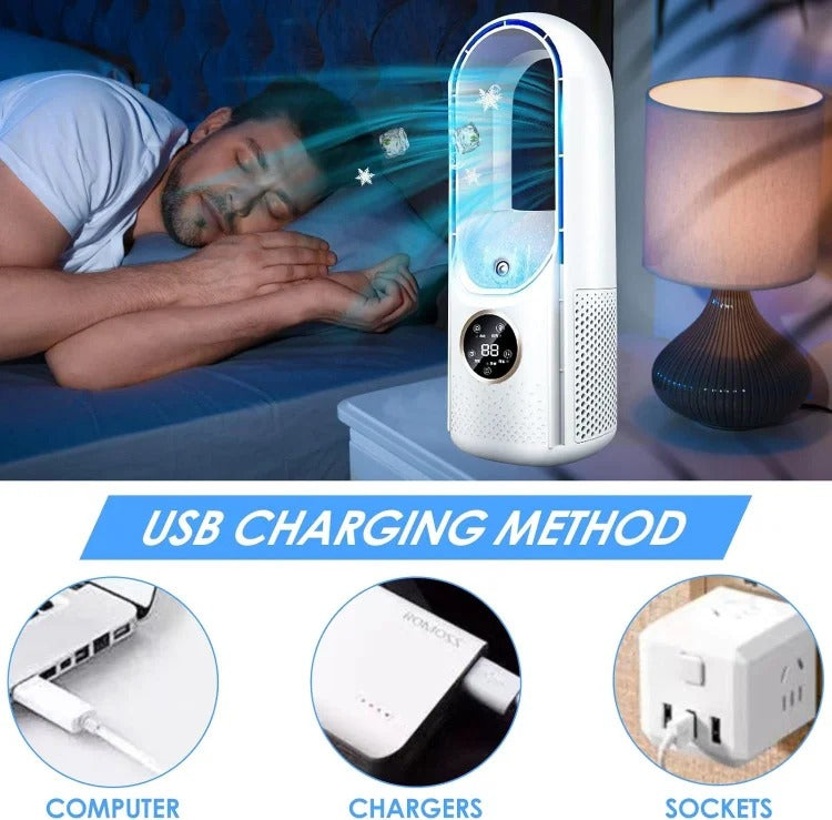 Quiet Portable Air Cooler for Home and Office without Blades